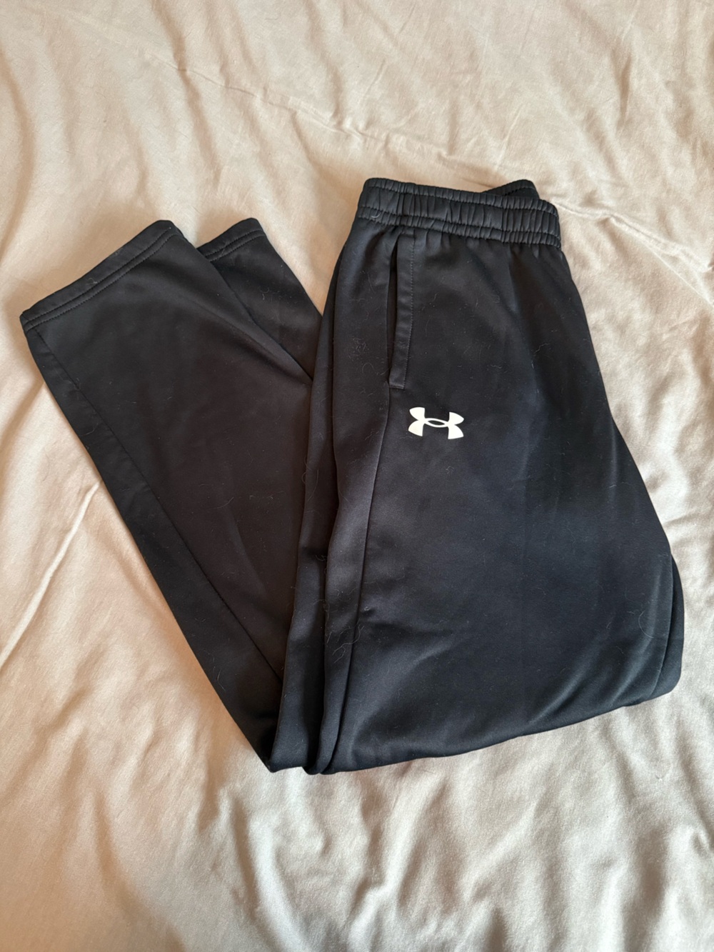 Under Armour Black Fleece-Lined Joggers with Logo Waistband